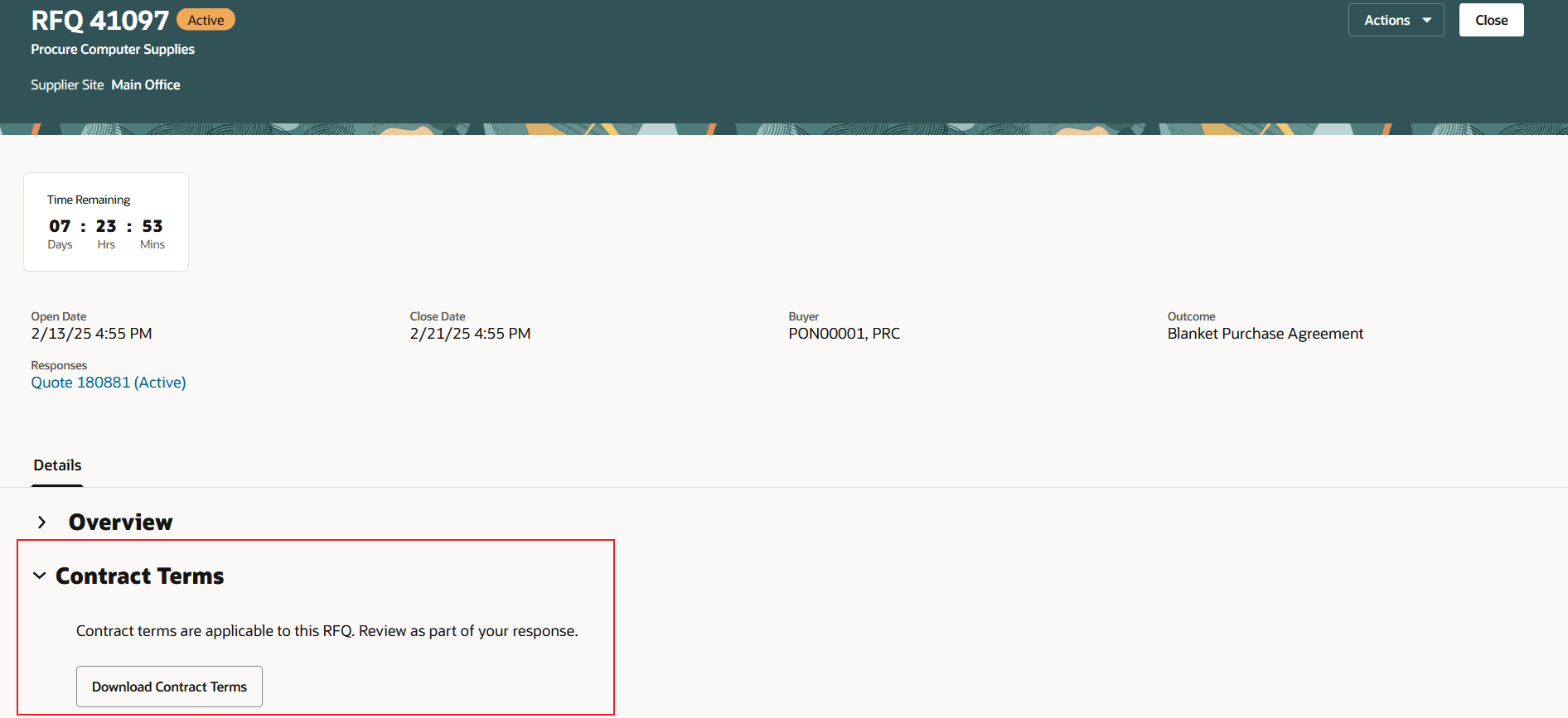 契約条件のダウンロード
