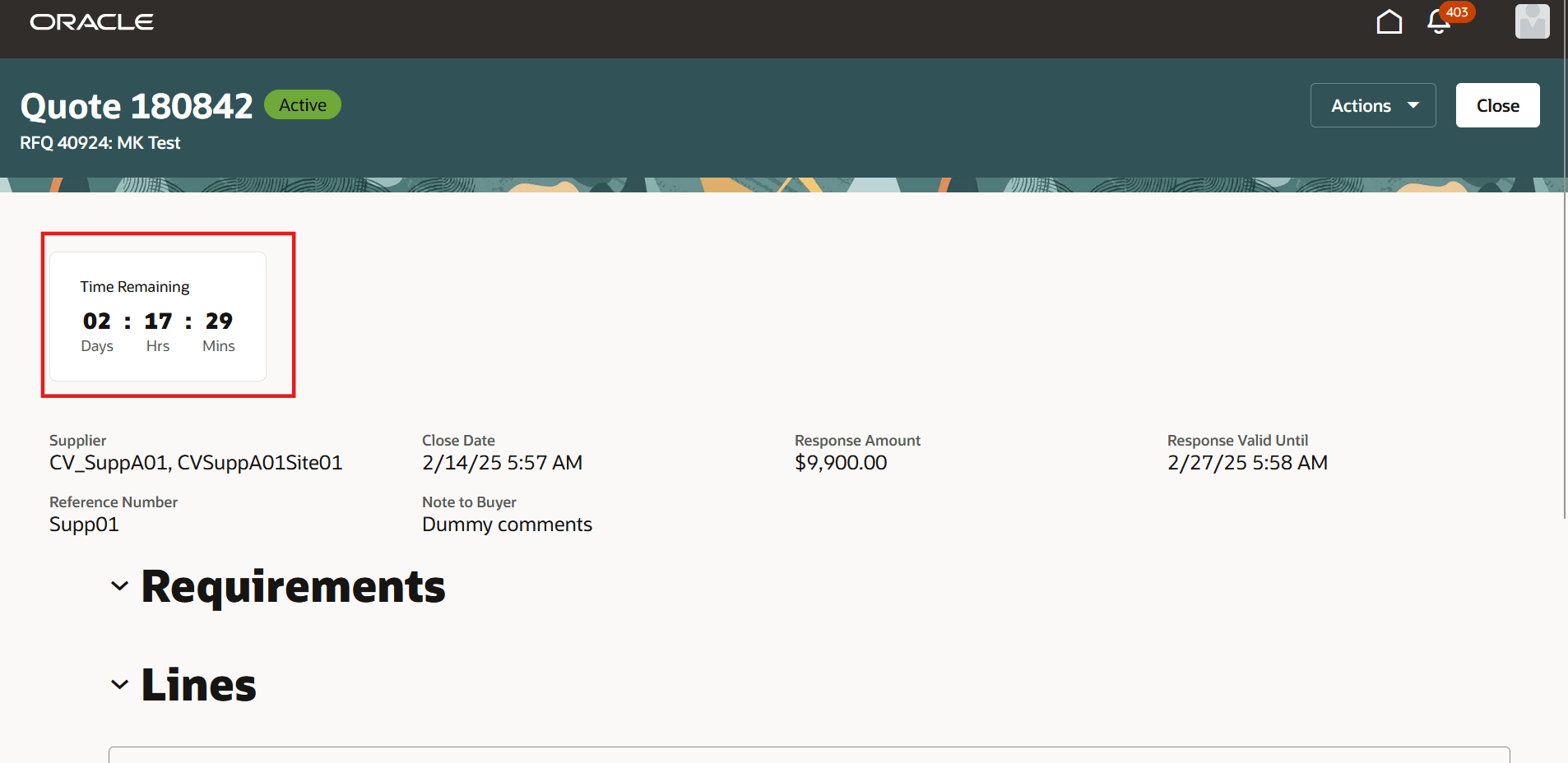 「応答の表示」のタイマー