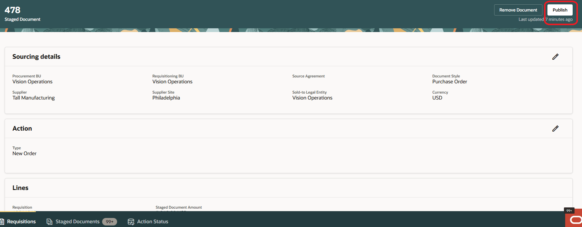 ステージング済文書の公開