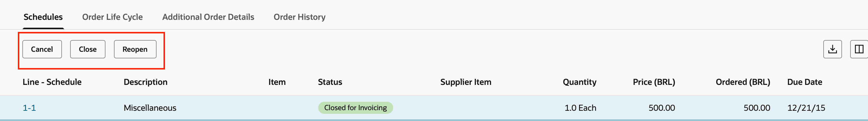 スケジュールの処理