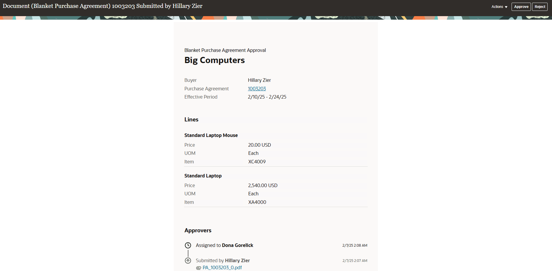 購買契約承認通知