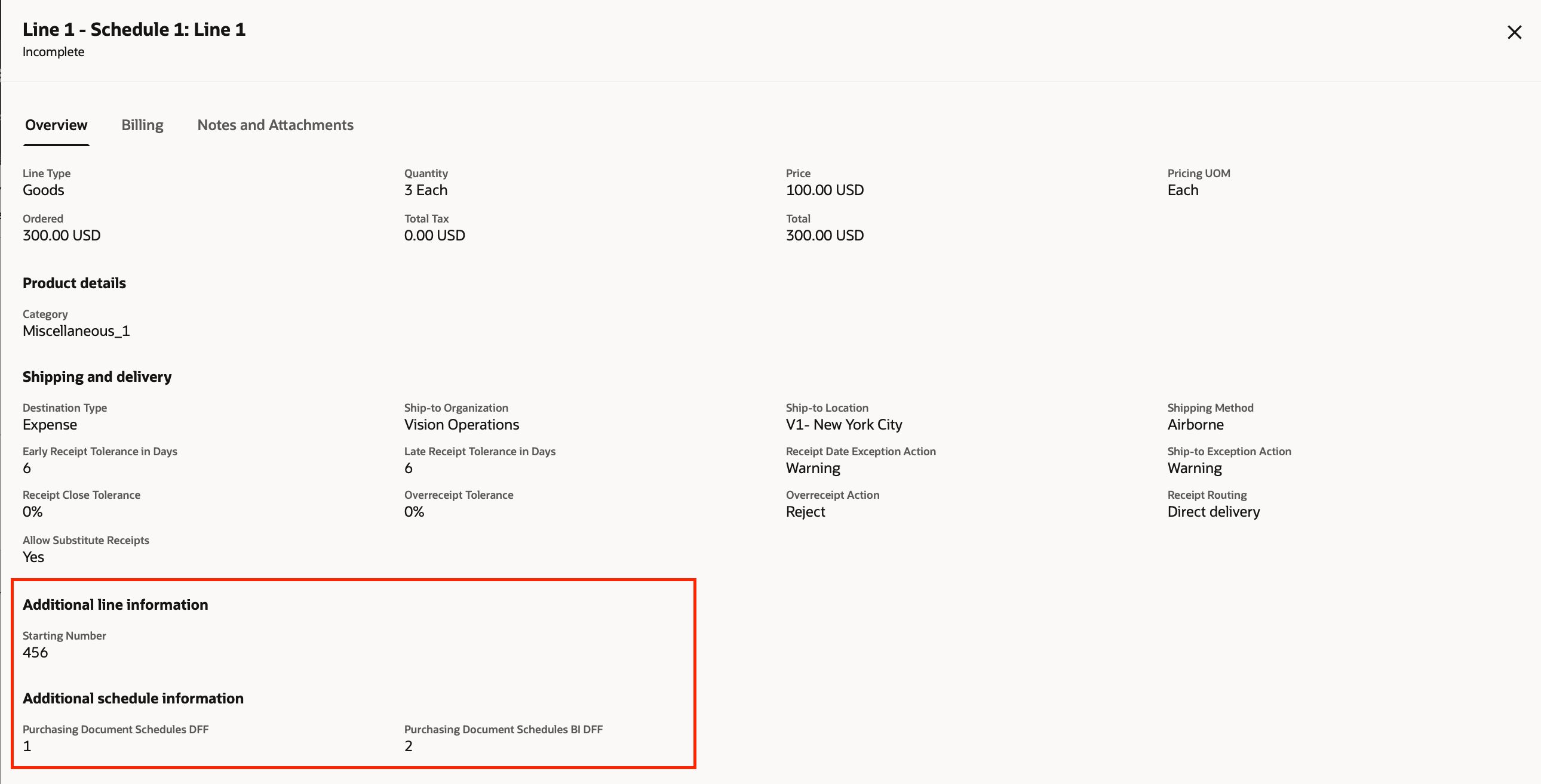 「明細 - スケジュール」の詳細