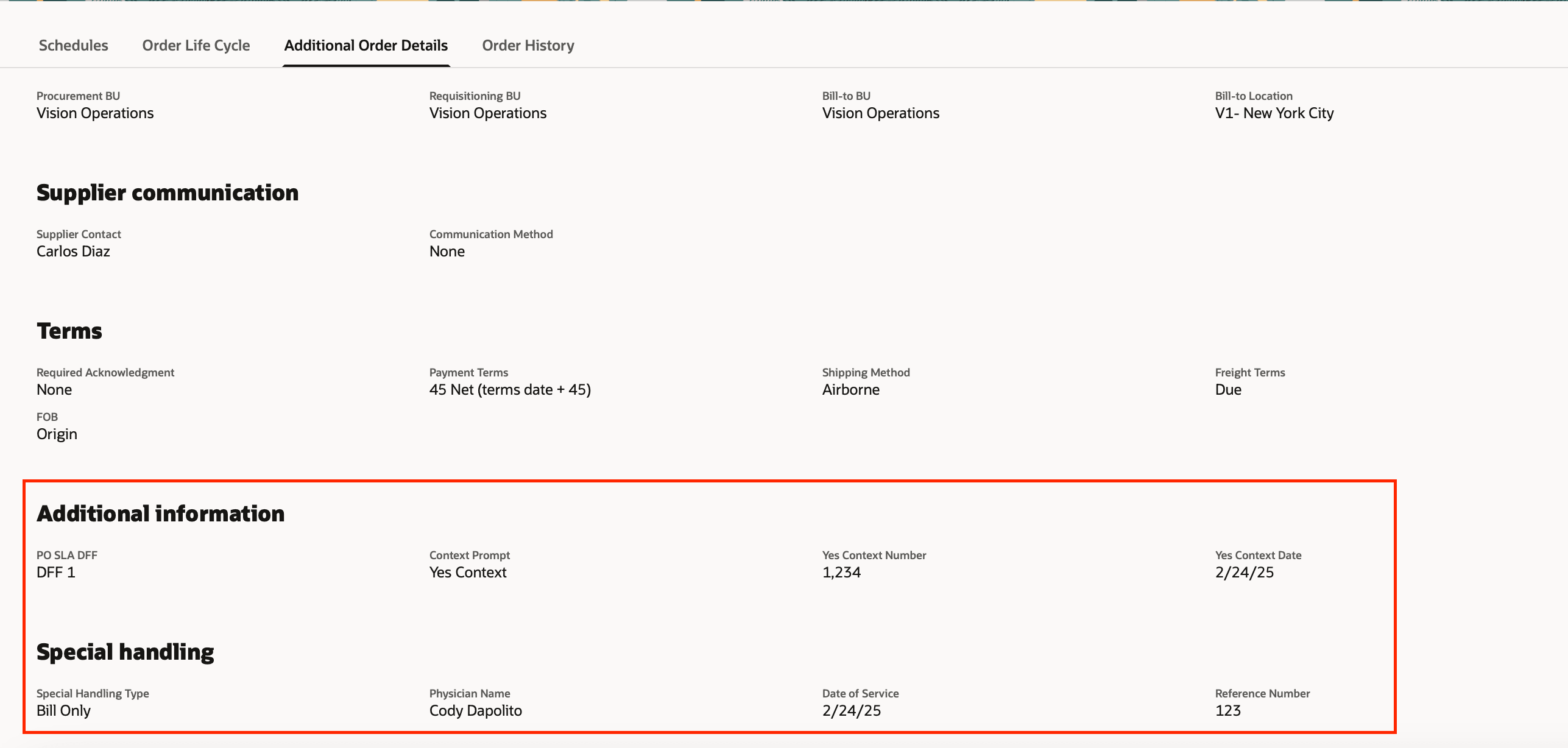 追加オーダー詳細