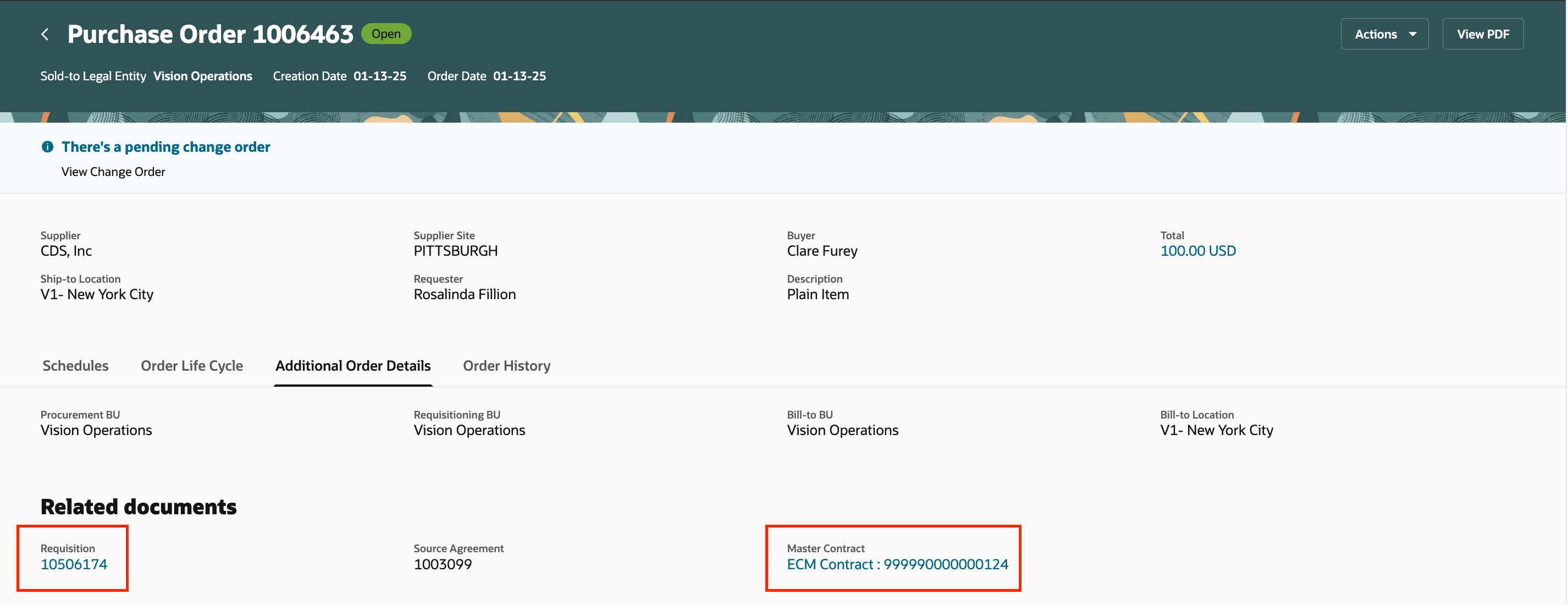 購買依頼およびマスター契約のハイパーリンク