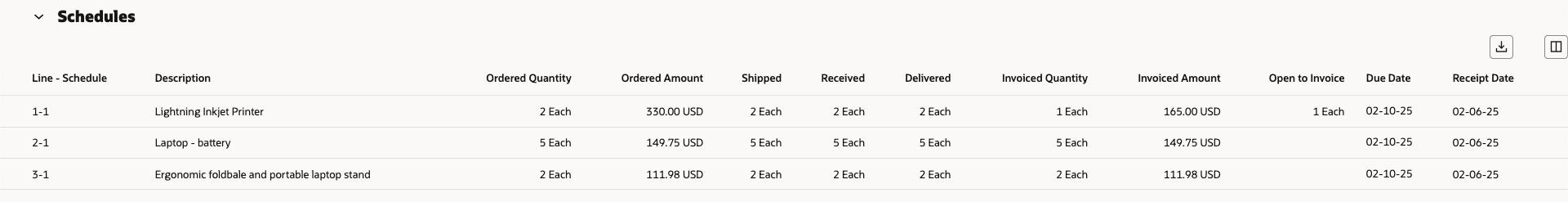 新しい属性が表示された「スケジュール」表