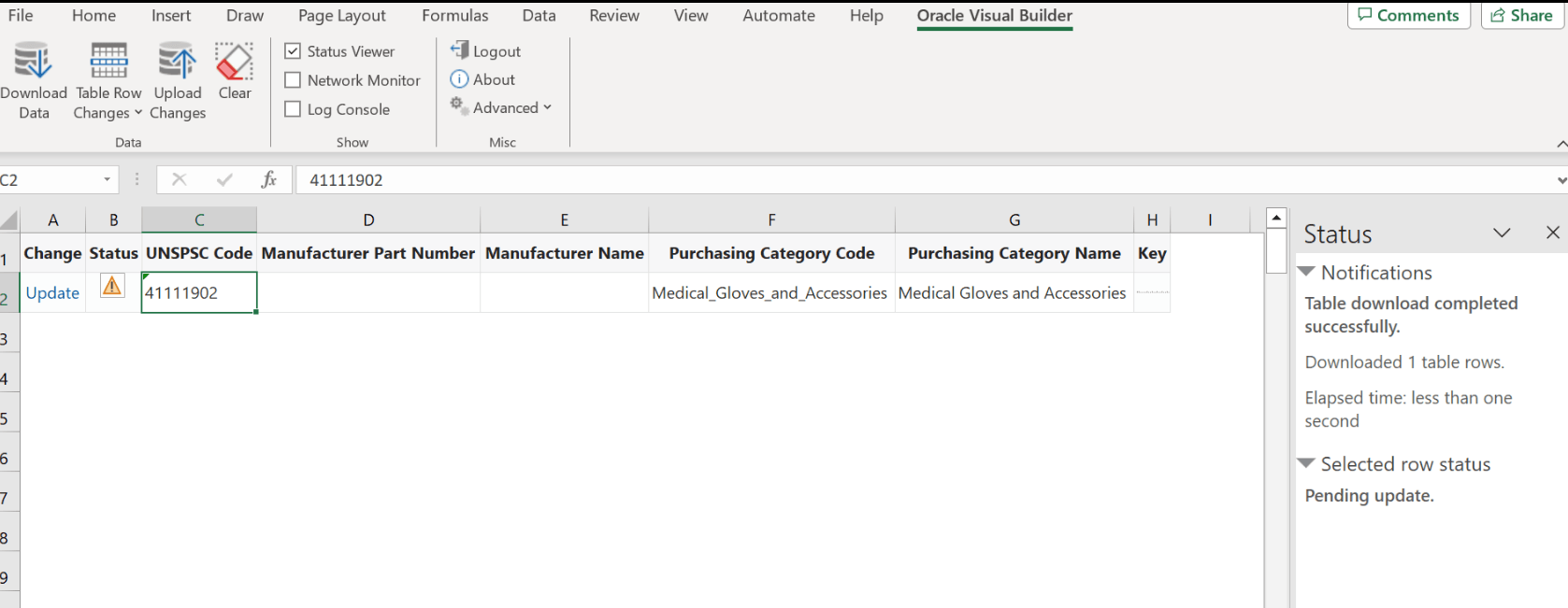 購買カテゴリ・マッピングのスプレッドシート
