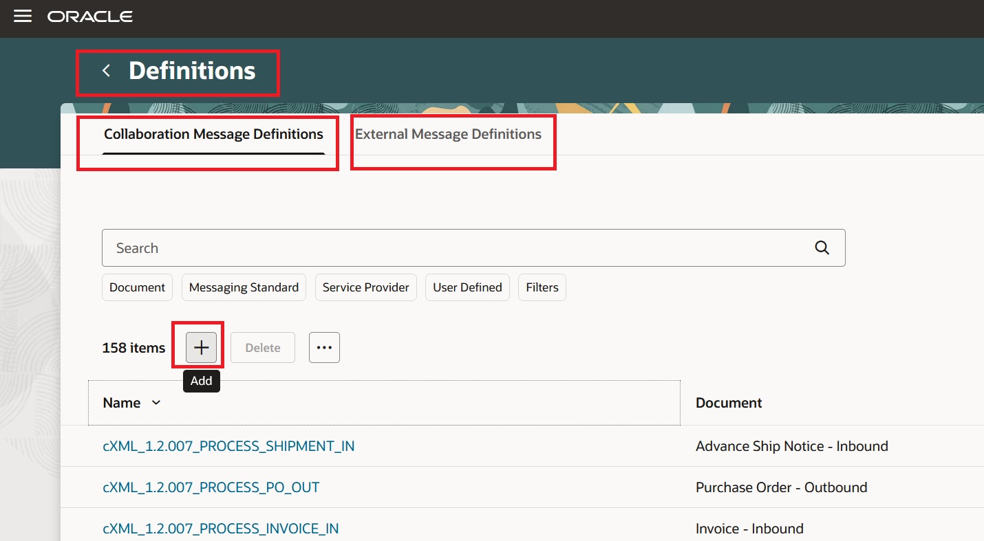 コラボレーション・メッセージ定義