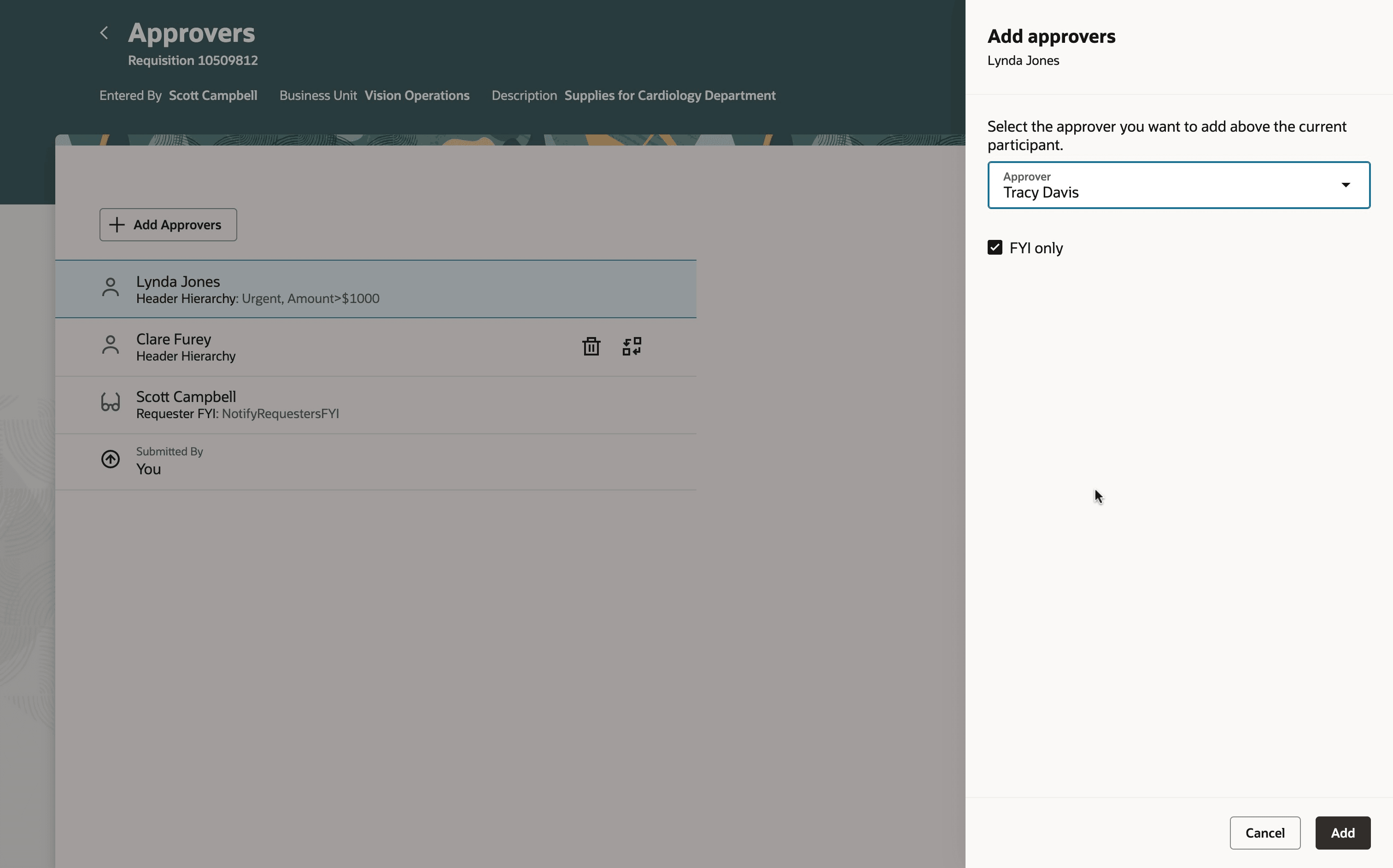 FYI承認者の追加