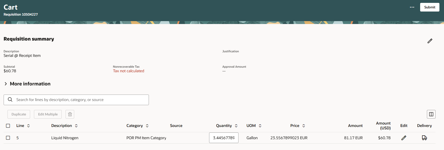 カートの価格および数量精度