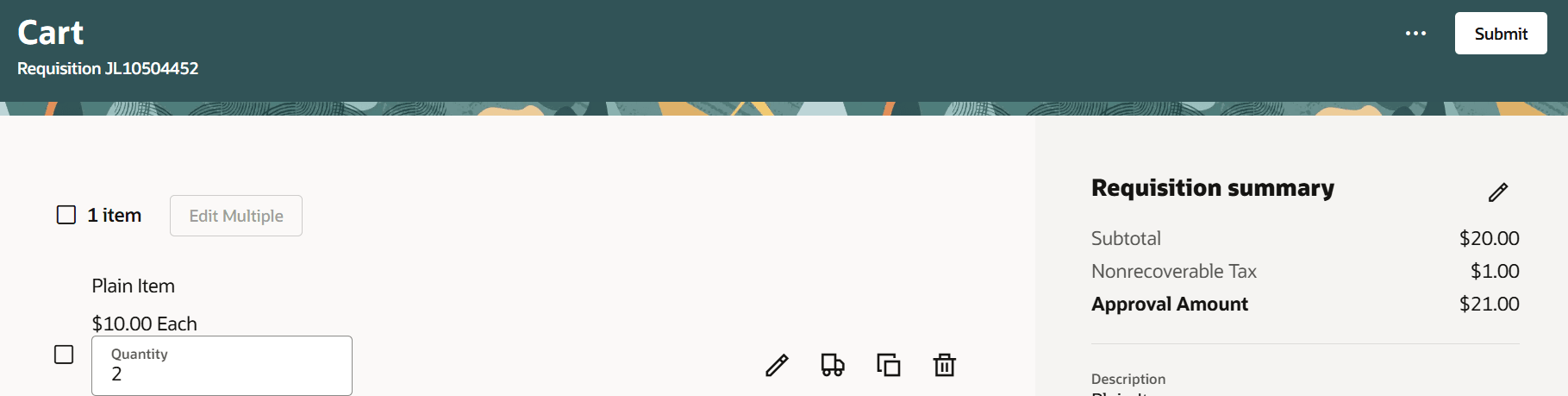 ショッピング・カートから明細詳細へのナビゲーション