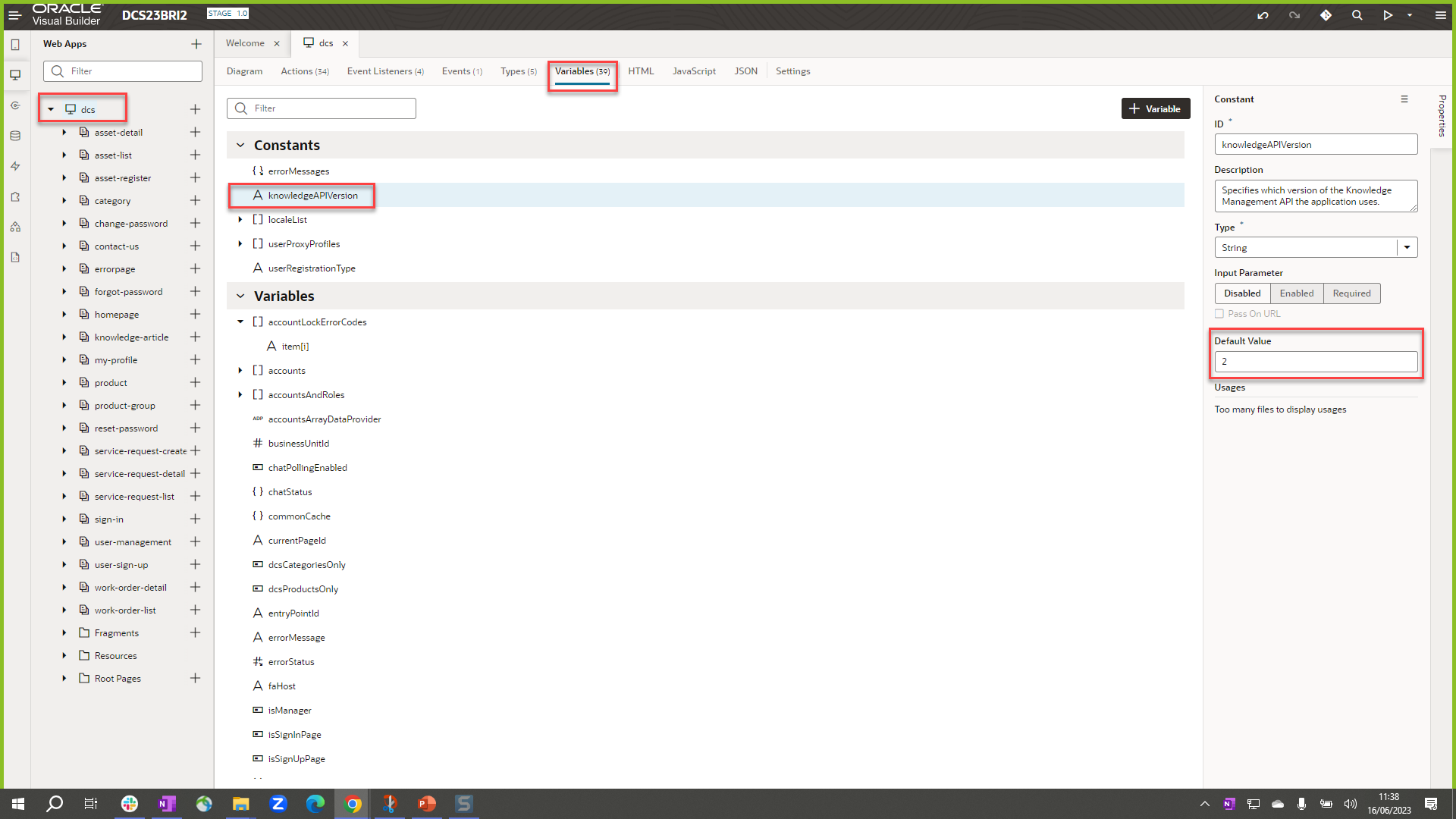 KM V2でDCSを有効にするようにknowledgeAPIVersion変数を変更