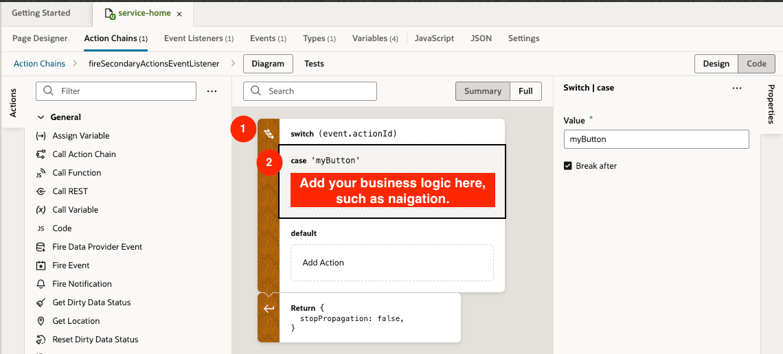 アクション・チェーンの例