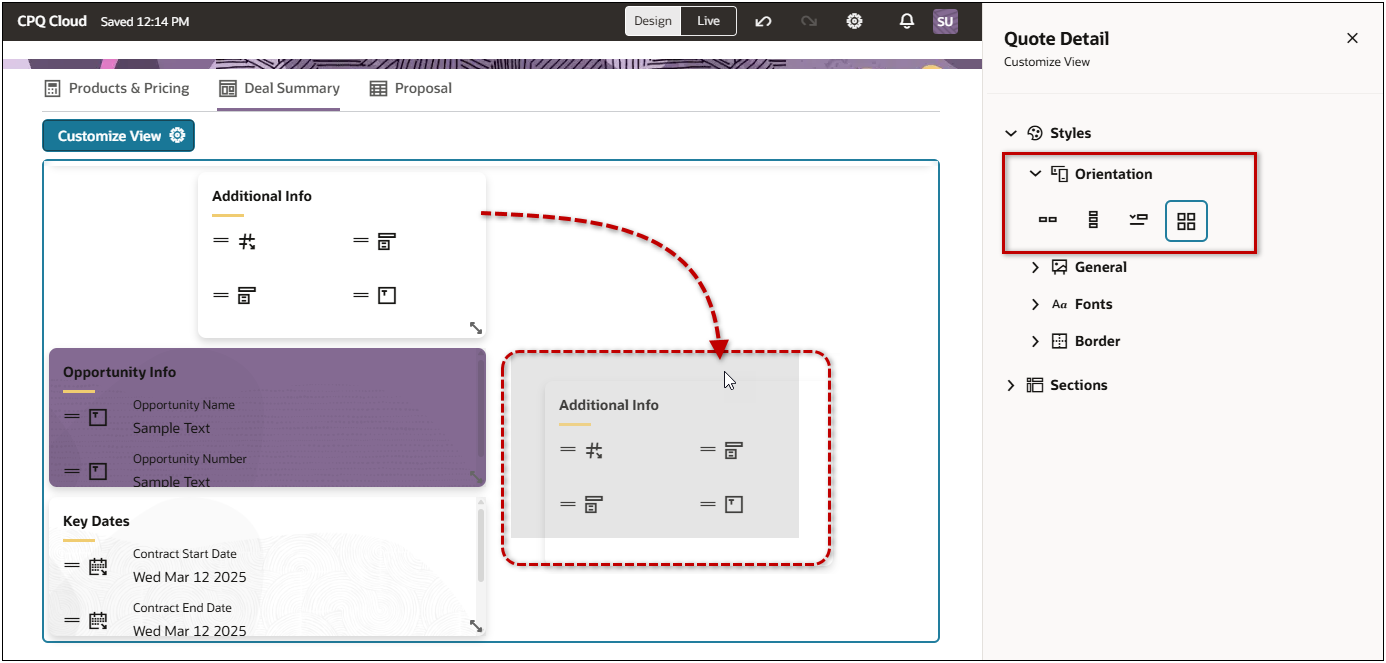 セクションのドラッグ・アンド・ドロップ