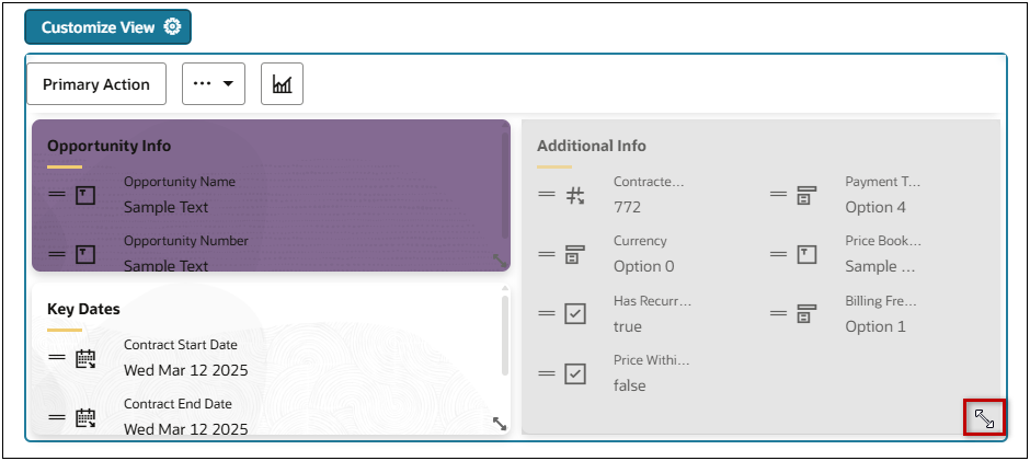 Redwoodセクションのサイズ変更