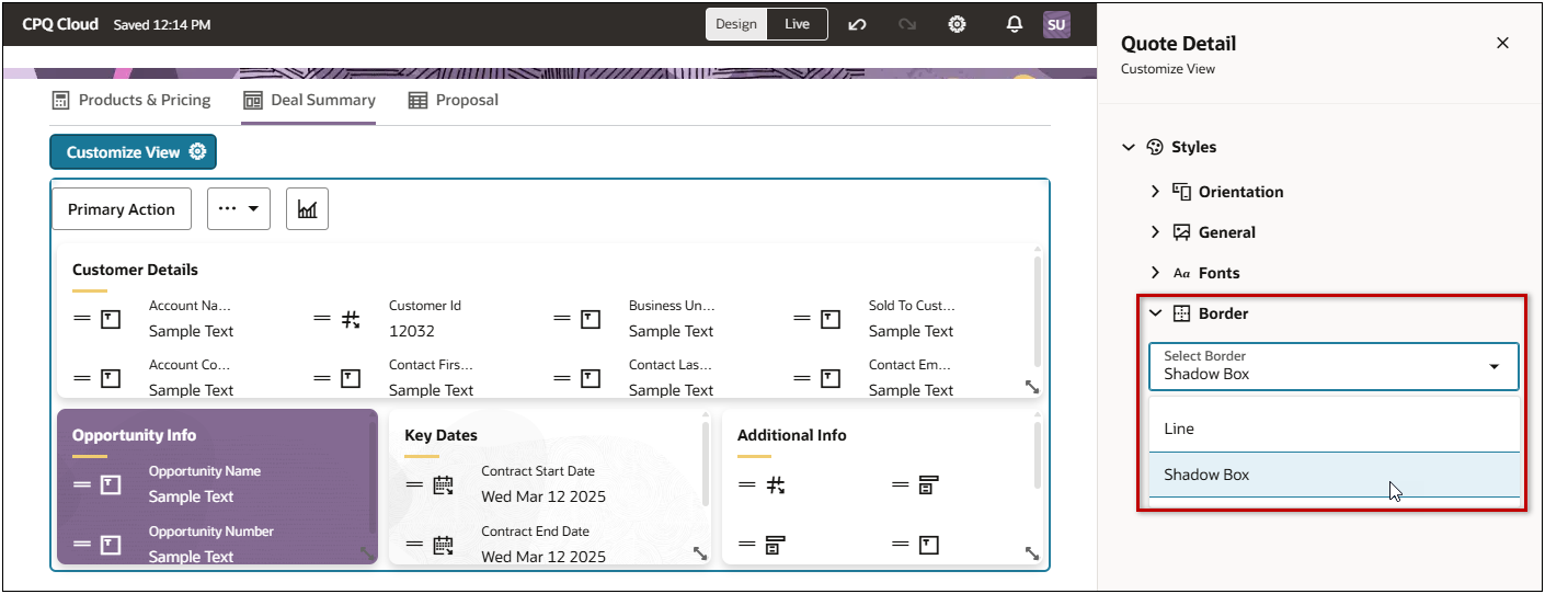 Redwoodセクションの枠線