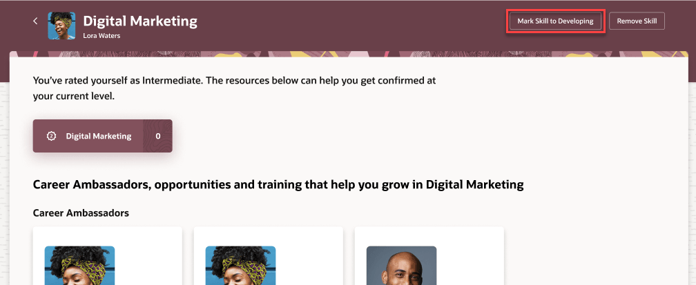 スキルを開発中にマークするオプションの場所