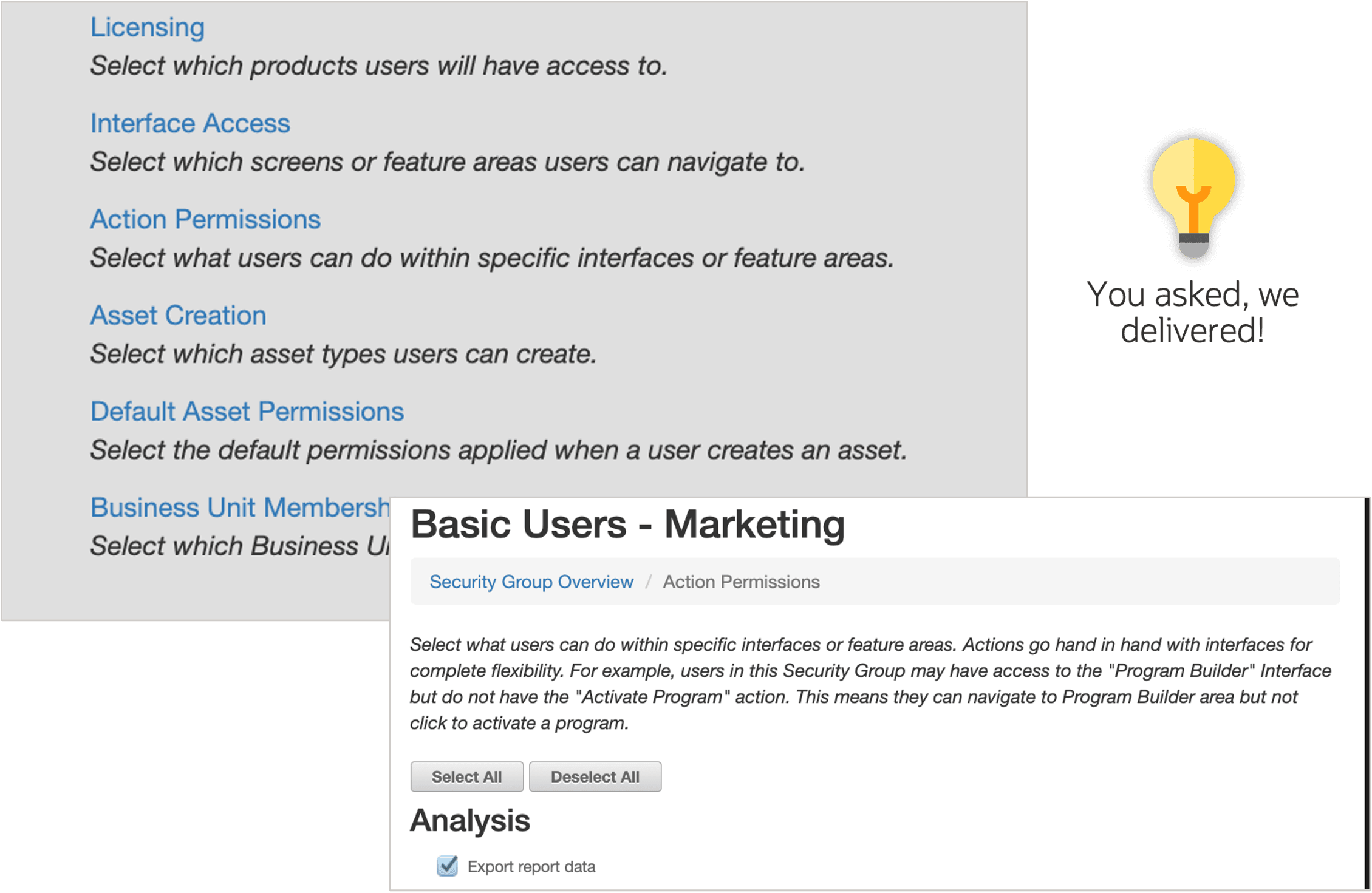 エクスポートの制限