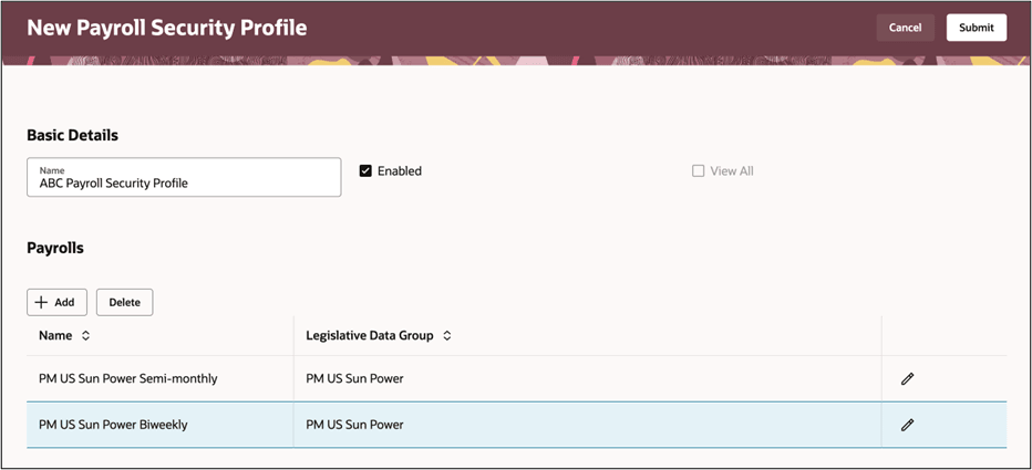 国固有のセキュリティ・プロファイルの作成