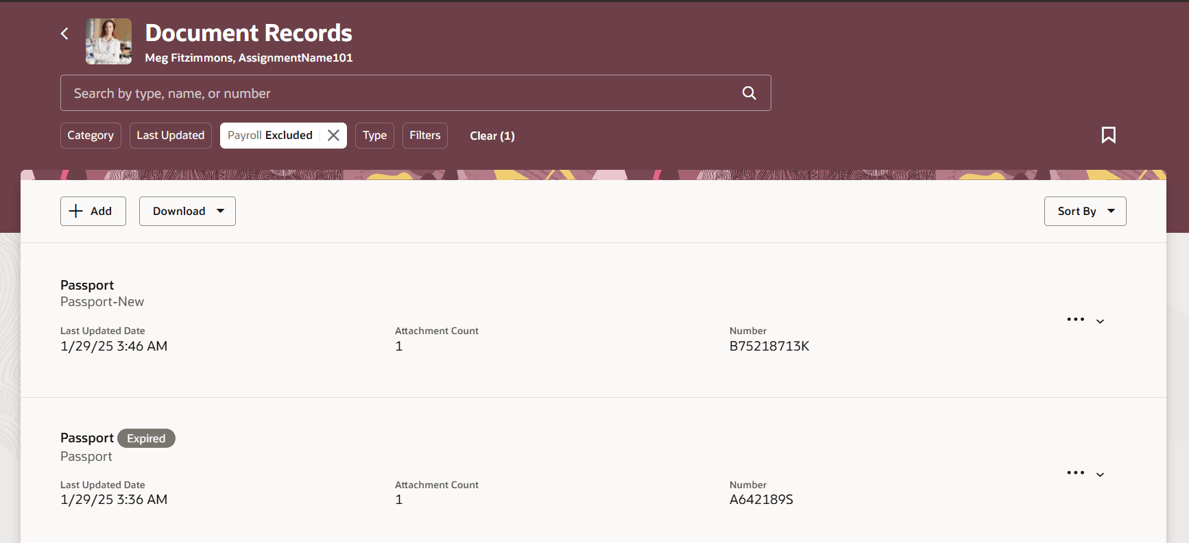 作成された新規文書レコード