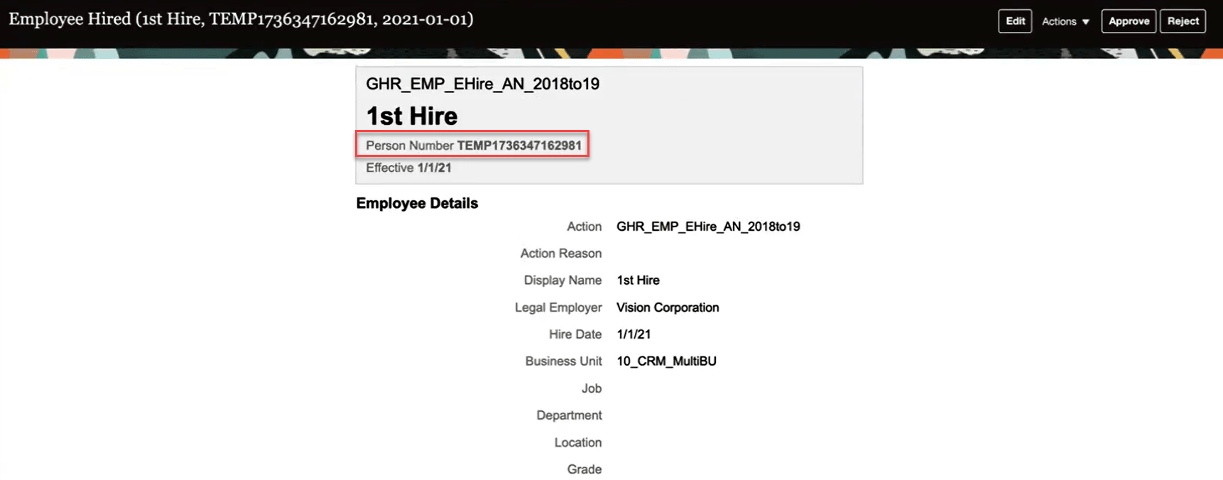 承認通知の一時的個人番号