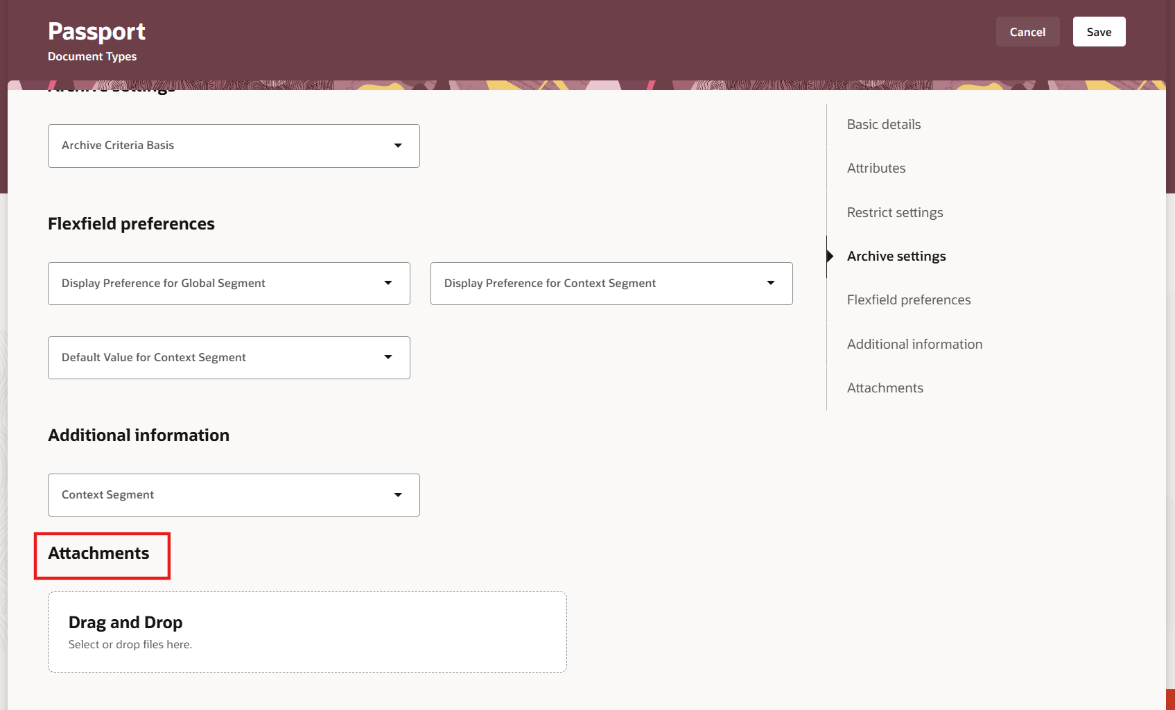添付セクションに「URL」フィールドが表示されていません