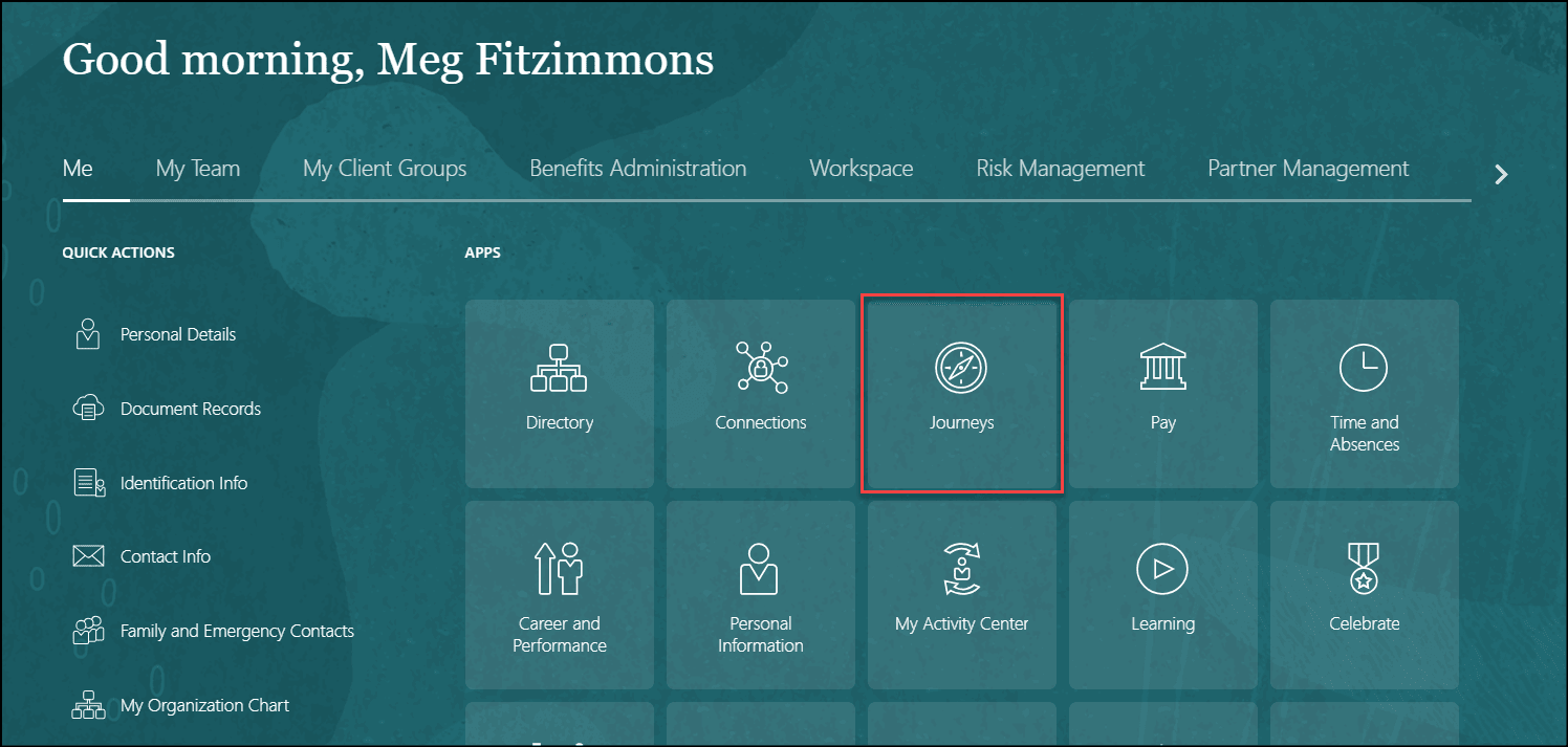 ホーム・ページ上のジャーニ