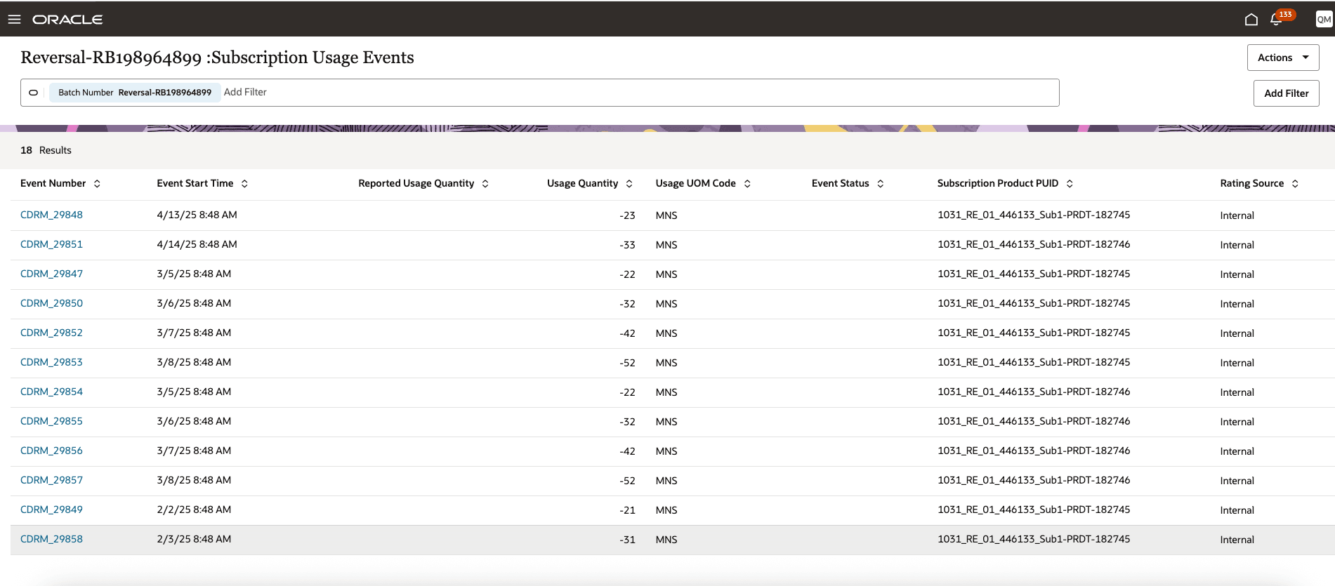 逆仕訳使用イベント