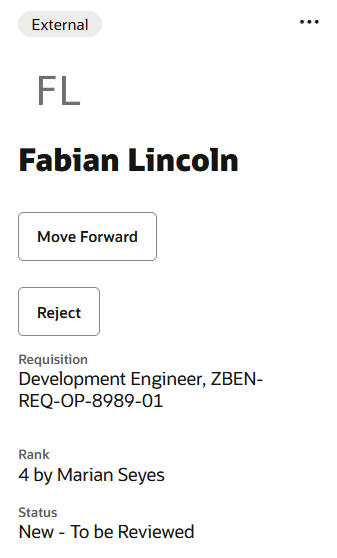 候補者サイド・カードに表示されるランクのスクリーンショット。