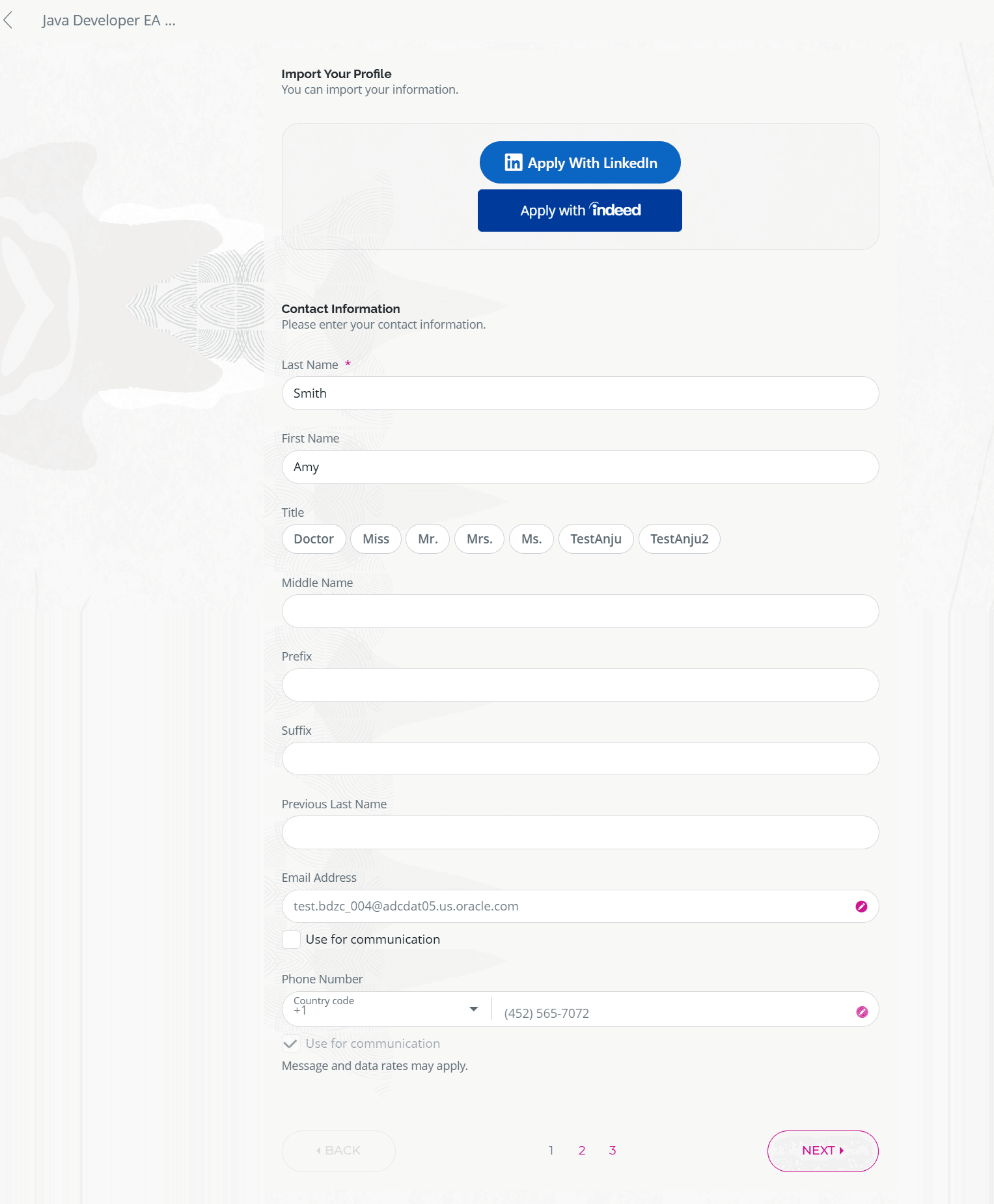 リフレッシュされた外部候補者のページ・スタイル設定