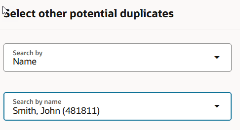 「他の潜在的な重複の選択」ページ
