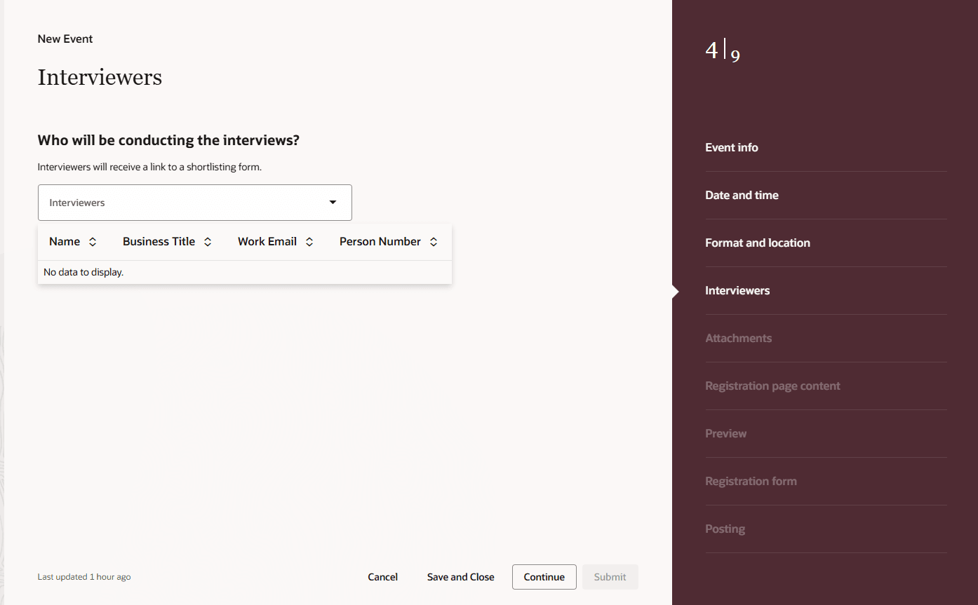 インタビューを実施する従業員の選択