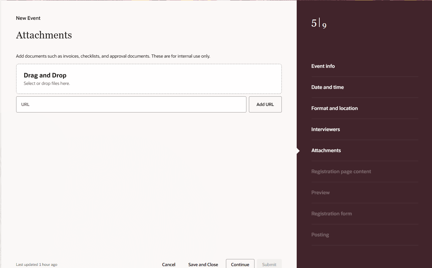 イベントへの添付の追加