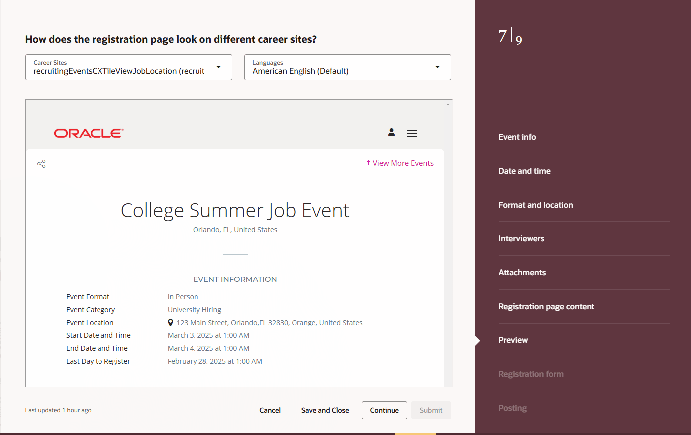 候補者に表示されるページのプレビュー