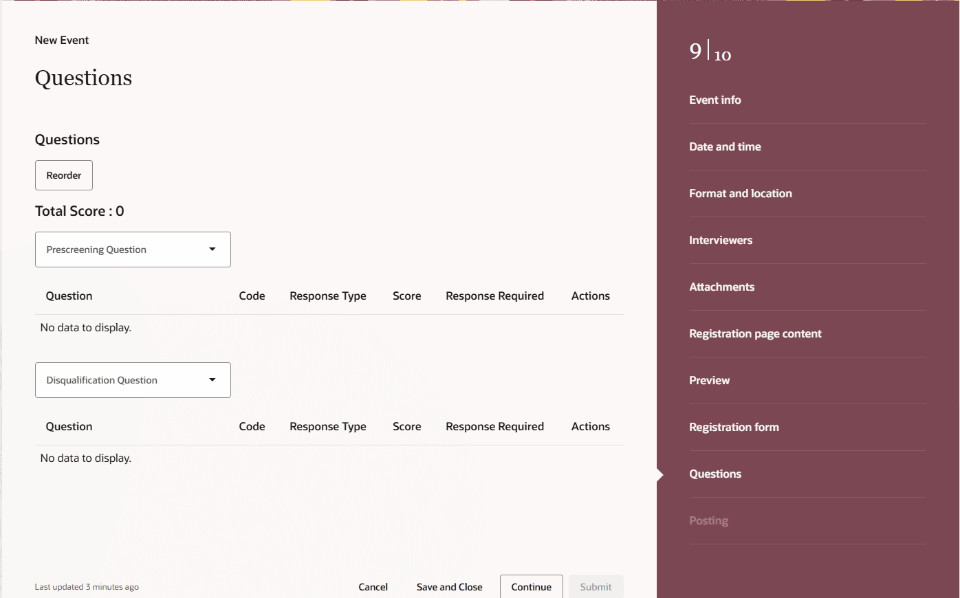 イベント登録フォームの質問