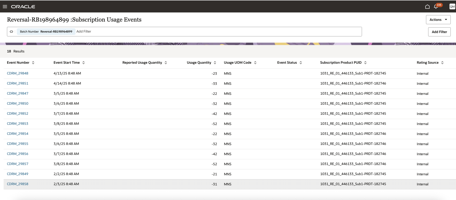 逆仕訳使用イベント