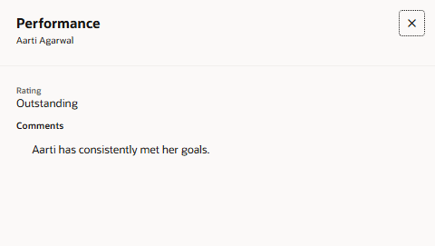 レビュー対象就業者メンバーの評点に対するコメント
