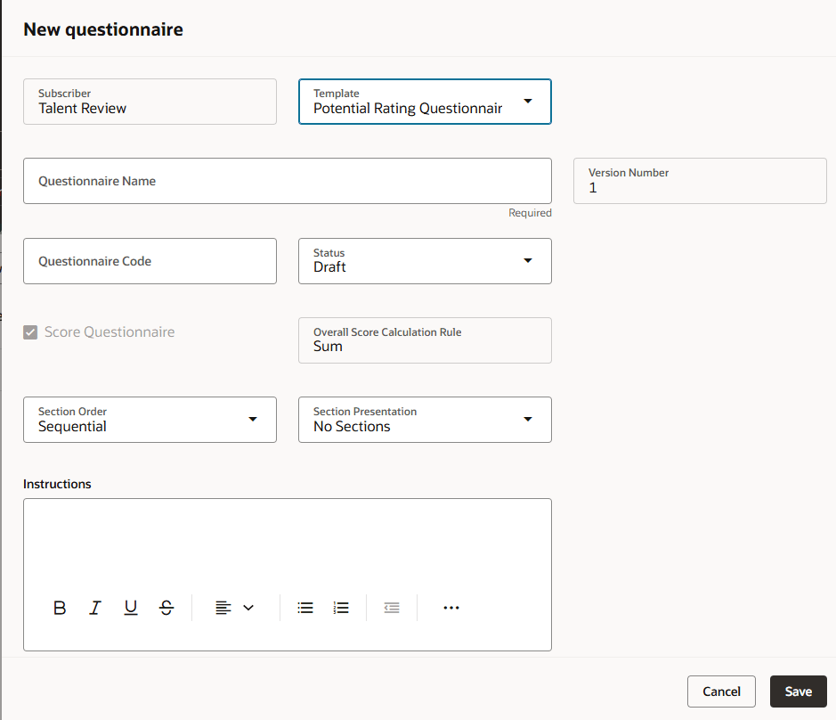 「新規質問リスト」パネル