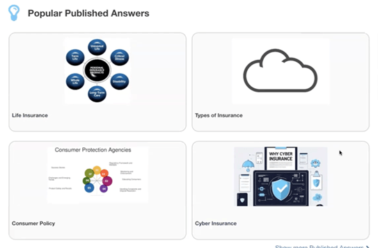 カスタマ・ポータルの一般的な回答ウィジェット
