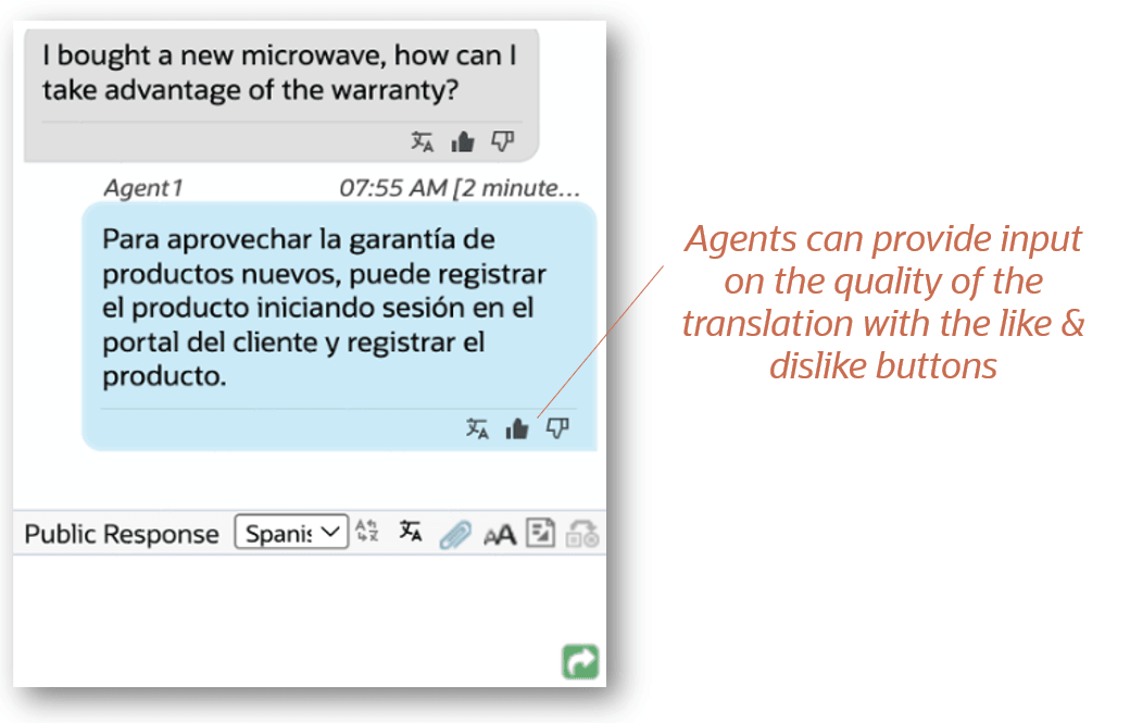 25Bチャット・エージェントの言語翻訳フィードバック
