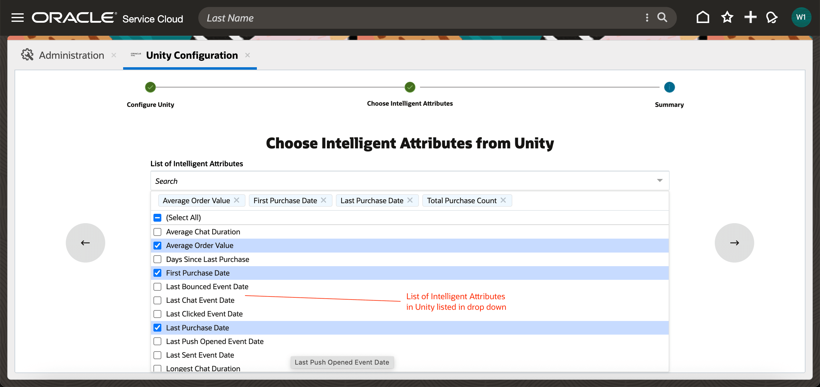 コンフィギュレータからのインテリジェント属性の選択