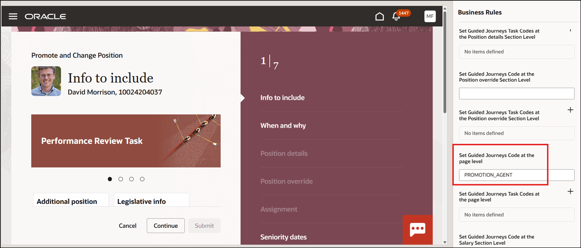 ページ・レベルでのプロモーション・エージェント・タスクの構成