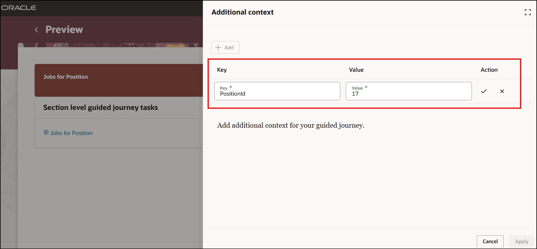 プレビュー・ページからパラメータ値を渡す