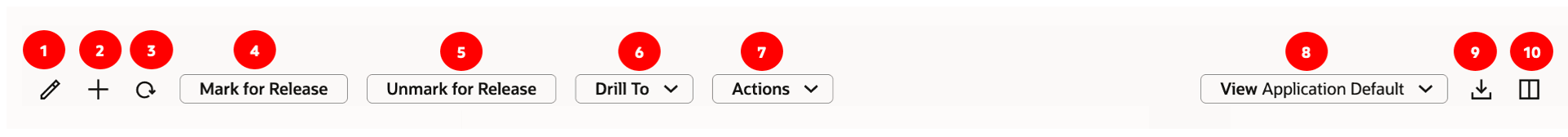 「供給および需要」ページのツールバー