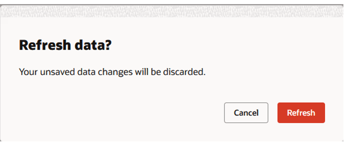 ページのリフレッシュに関する警告メッセージ