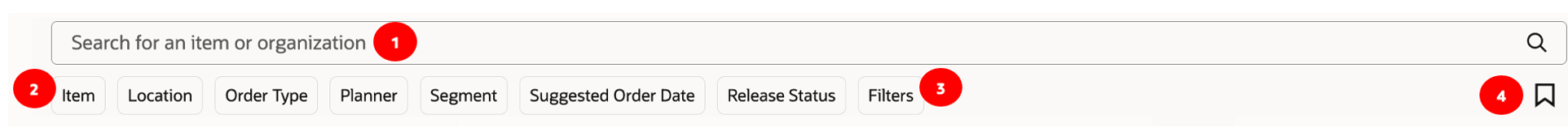 検索およびフィルタ用の共通Redwoodコンポーネント