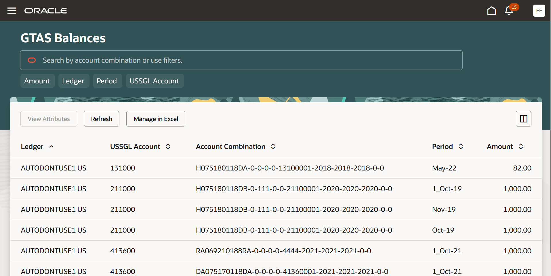 AR取引のGTAS残高