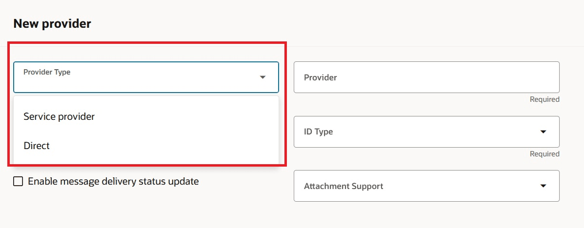 プロバイダの追加