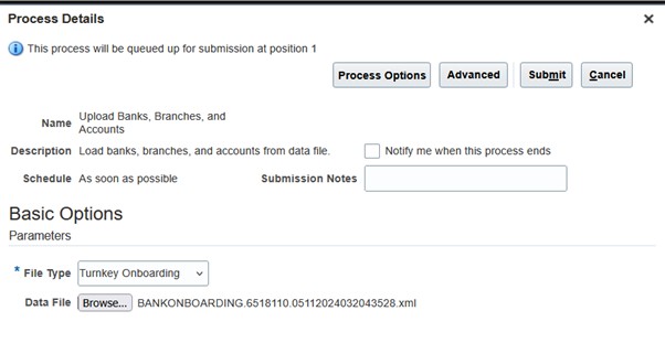 銀行のアップロード