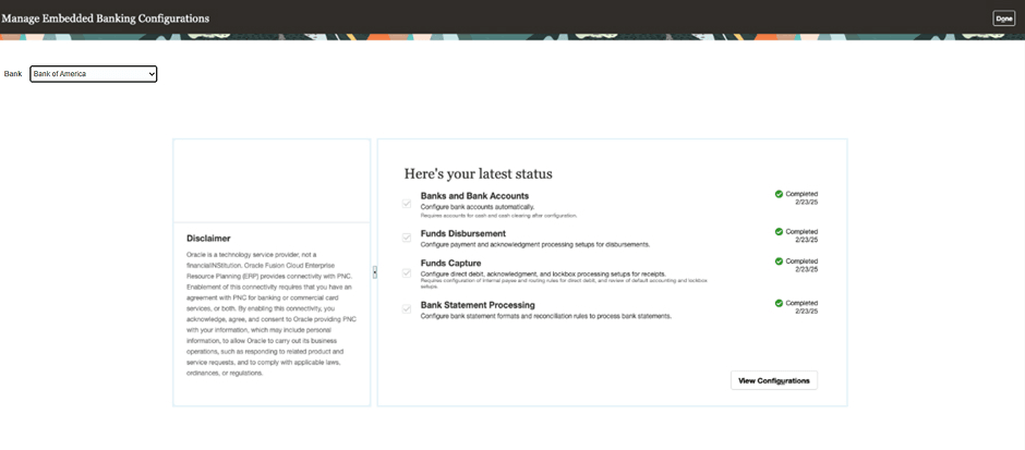 銀行構成が完了しました