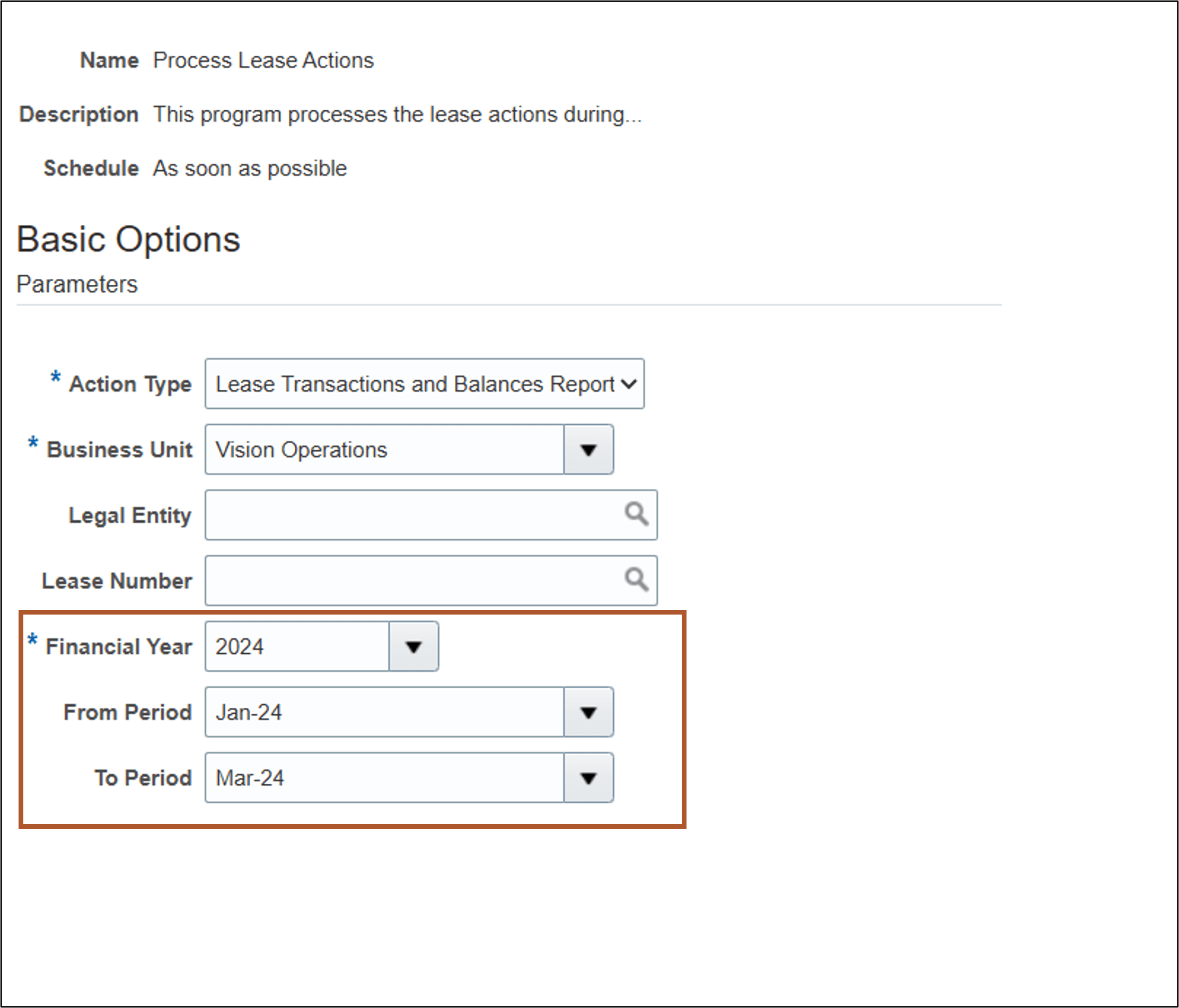 リース・トランザクションおよび残高レポートの生成